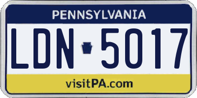 PA license plate LDN5017