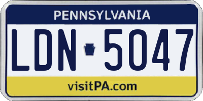 PA license plate LDN5047