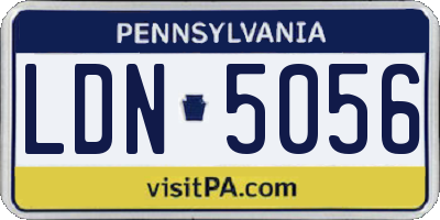 PA license plate LDN5056