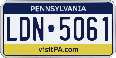 PA license plate LDN5061
