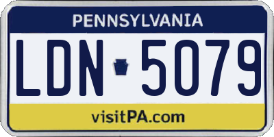 PA license plate LDN5079