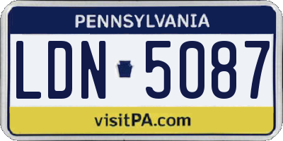 PA license plate LDN5087