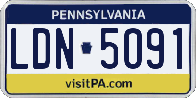 PA license plate LDN5091