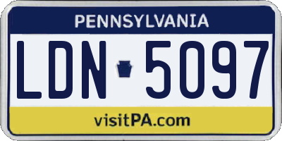 PA license plate LDN5097