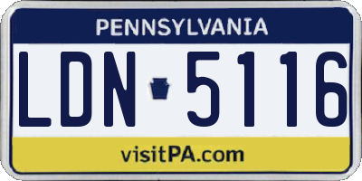 PA license plate LDN5116