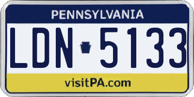 PA license plate LDN5133