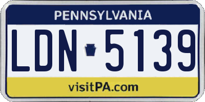 PA license plate LDN5139