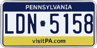 PA license plate LDN5158