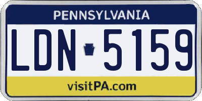 PA license plate LDN5159