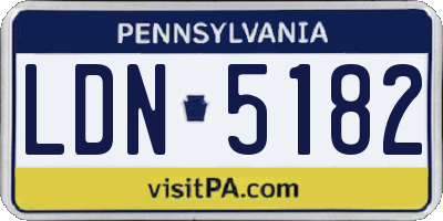PA license plate LDN5182