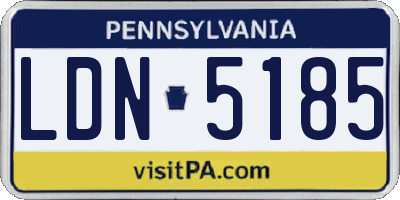 PA license plate LDN5185