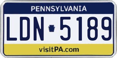 PA license plate LDN5189