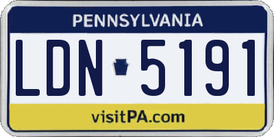 PA license plate LDN5191
