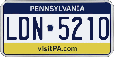 PA license plate LDN5210