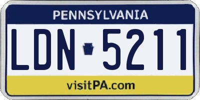 PA license plate LDN5211