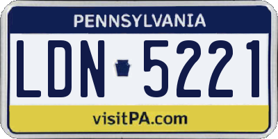 PA license plate LDN5221