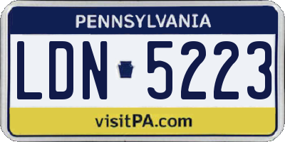 PA license plate LDN5223