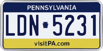 PA license plate LDN5231