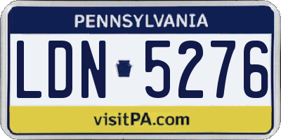 PA license plate LDN5276