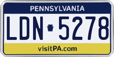 PA license plate LDN5278