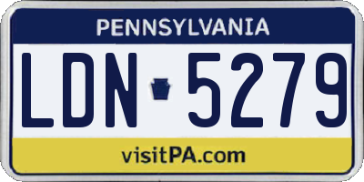 PA license plate LDN5279