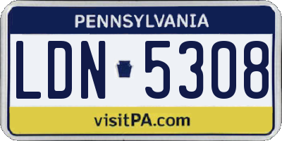PA license plate LDN5308