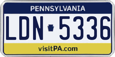 PA license plate LDN5336