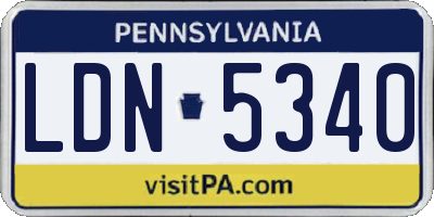 PA license plate LDN5340