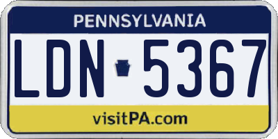 PA license plate LDN5367