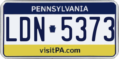 PA license plate LDN5373