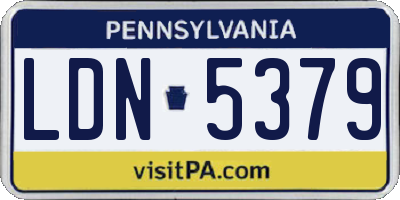 PA license plate LDN5379