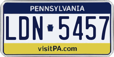 PA license plate LDN5457