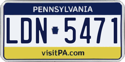 PA license plate LDN5471