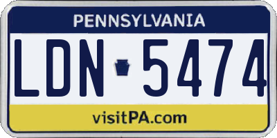 PA license plate LDN5474