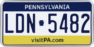 PA license plate LDN5482