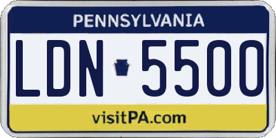 PA license plate LDN5500
