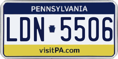 PA license plate LDN5506