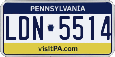 PA license plate LDN5514