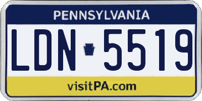 PA license plate LDN5519