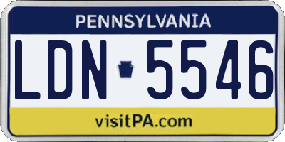 PA license plate LDN5546