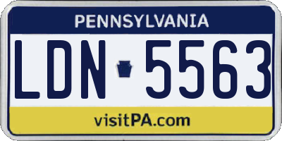 PA license plate LDN5563