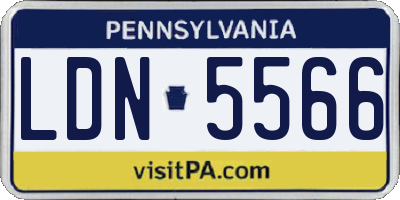 PA license plate LDN5566