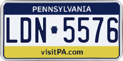 PA license plate LDN5576