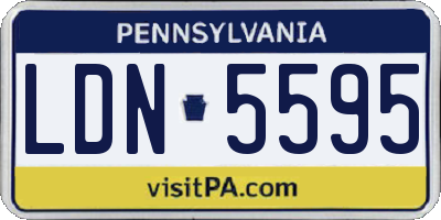 PA license plate LDN5595