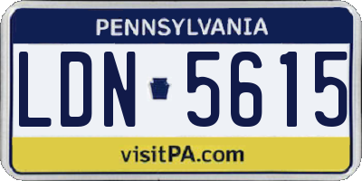 PA license plate LDN5615
