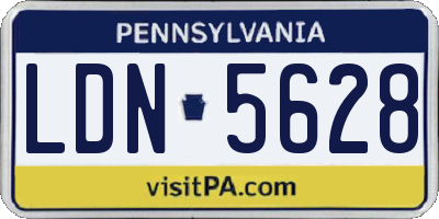 PA license plate LDN5628