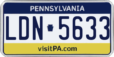 PA license plate LDN5633