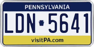 PA license plate LDN5641