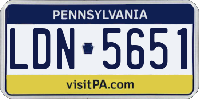 PA license plate LDN5651
