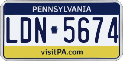 PA license plate LDN5674